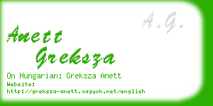 anett greksza business card